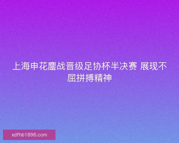 上海申花鏖战晋级足协杯半决赛 展现不屈拼搏精神 上海申花鏖战晋级足协杯半决赛 展现不屈拼搏精神